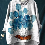 Holly | Printed Dog-Print Relaxed Blouse