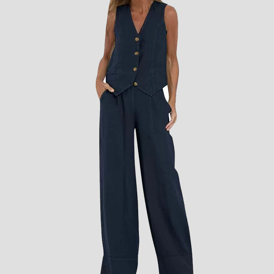 Rose | Button-Front Wide-Leg Set